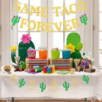 Dekorasi Pesta Lajang Lesbian, Spanduk Same Taco Forever, Hiasan Cincin Berlian Kaktus untuk Perlengkapan Pernikahan Gay Fiesta