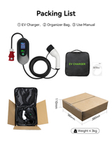 Chargeur EV portable certifié CE 7KW 32A Type2 GB/T avec prise intégrée pour une utilisation à domicile et en voyage
