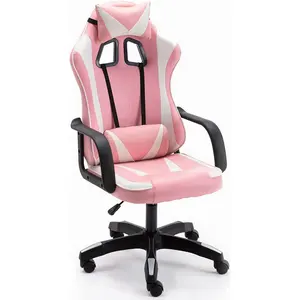 Kursi kantor kualitas tinggi populer PC MOQ rendah kursi Gaming merah muda murah kursi Gamer komputer untuk anak perempuan dasar nilon