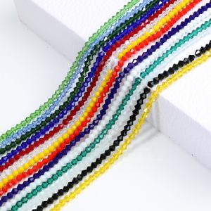 Wholesales 4mm Crystal <b>Beads</b> Faceted <b>Glass</b> Rondelle Loose <b>Beads</b> sharp Shape for DIY Earring <b>Bracelet</b> Necklace Jewelry Making - Product Image 1