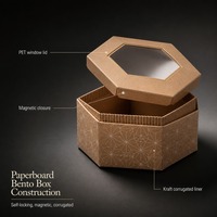 Boîte à bento en papier personnalisée pour gâteaux, pâtisseries, desserts, en-cas de boulangerie, repas prêts à manger et emballages alimentaires à emporter