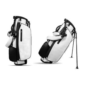 Sac de golf personnalisé avec logo, en cuir PU léger, noir et blanc, minimaliste, fabrication OEM, vente en gros - Product Image 1