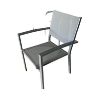 Chaise de jardin moderne pour l'extérieur Chaises en aluminium texliene empilables en aluminium, métal/aluminium antirouille pour cour et entrepôt