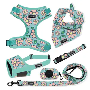 Designers Custom Dog Accessories Adjustable OEM Breathable Dog Training Harness And Leash Set