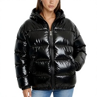 Nouvelle Veste d'Hiver Rembourrée en Coton pour Femme, Grande Taille, Brillante, Chaude, à Capuche et Zippée, Haut de Gamme, pour l'Hiver 2026, Idéale pour les Températures Négatives