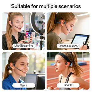 Auriculares de conducción ósea Micrófono de pluma con cancelación de ruido para Bluetooth 5,4 Auriculares inalámbricos de oído abierto LED IPX5 Impermeable Bajo - Product Image 3