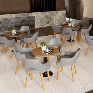 家庭酒店家具餐厅软垫灰色皮革餐椅靠背凳子软垫快餐椅