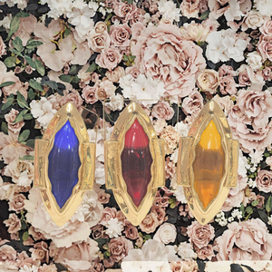 Anillo de Resina con Forma de Rombo PuYing, Chapado en Oro de 18K, Bisel Liso, Banda Ancha, Multicolor, Moderno, Ajustable, Joyería de Moda para Boda - Product Image 3