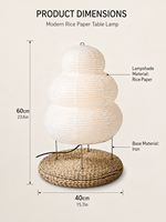 Lampe de table triangulaire en papier de riz japonais, faite à la main, style nordique Wabi Sabi, éclairage d'ambiance de chevet, lanterne décorative