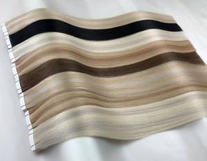 Qingdao <span class=keywords><strong>Alano</strong></span> Venta caliente Balayage Russian Super Double Drawn Tape Ins 100% Raw Virgin Piano Color Tape en extensión de cabello humano - Product Image 1