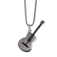 Personalized Guitar Stainless Steel Gold Plated Necklace Link Chain Women's Jewelry for Music Lovers Best Friends-Party