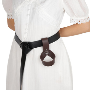 HiiFeuer Épée Médiévale En Cuir Synthétique - Grenouille - Réglable - Vintage - Épée Médiévale - Étui De Protection (marron A