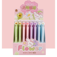 KUKI Bahasa Imut antara Bunga - Pulpen Mini Lucu Kartun Pelajar Alat Tulis Kawaii Kartun