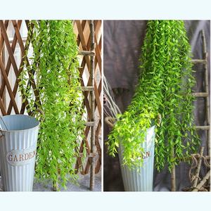 Flores artificiales, <span class=keywords><strong>sauce</strong></span> <span class=keywords><strong>llorón</strong></span>, plantas de plástico, hojas verdes, vid colgante, guirnalda de hiedra sintética para decoración de jardín y hogar - Product Image 5