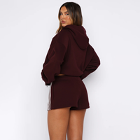 Ensemble de survêtement à capuche surdimensionné pour femme en coton biologique imprimé sur mesure, respirant et écologique, idéal pour le sport et les loisirs