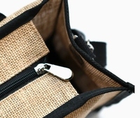 XUANANG Sac à provisions pliable durable Sac de plage naturel Logos personnalisables Pochette d'épicerie en jute légère minimaliste