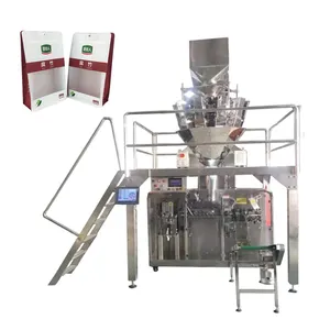 horizontal premade bag stand up pouch auger filler flour ground coffee packer automatic powder filling and sealing machine