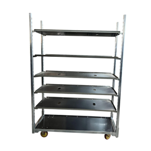 Carro de jardín de flores rodantes para vivero de alta capacidad, malla de alambre de acero y goma para herramientas al aire libre, tipo de carretillas - Product Image 1