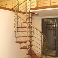 Escalier en spirale extérieur à bas prix, surface noire, facile à installer, escalier rotatif