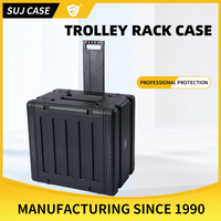 Valise de transport moulée par injection 8UL à roulettes avec poignée télescopique antichoc pour équipement de communication audio