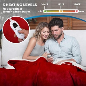 Grey Flannel <strong>Electric</strong> <strong>Heated</strong> <strong>Throw</strong> <strong>Blanket</strong> - Product Image 2