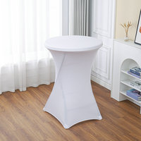 Spandex élastique Bar hôtel mariage Banquet hauteur nappe extensible couleur unie personnaliser lavable Table couvre