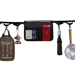 Cuerda para tender ropa para acampar al aire libre, 16 anillas, polipropileno negro, 5cm x 15m, con bolsa de almacenamiento, cordón para tienda de campaña, para viajes de picnic - Product Image 3