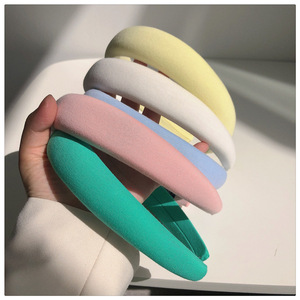 ที่คาดผมฟองน้ำสีมาการองแบนแถบคาดศีรษะสำหรับผู้หญิงที่คาดผมสีสันสดใสเพิ่มความสูงสำหรับออกไปข้างนอกการล้างหน้า - Product Image 2