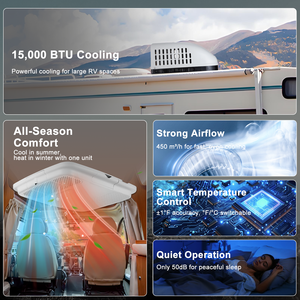 15000BTU 220v 115v Roof Top air Conditioner for <b>Ac</b> Truck Campervan - Product Image 2