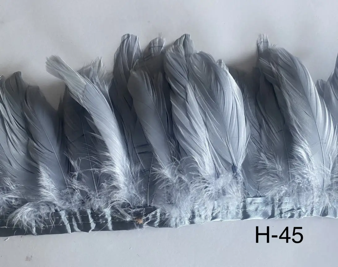 Pluma de ganso de Color gris ecológica, flecos de Nagorie, superventas, flecos de plumas para decoración de fiesta de Carnaval