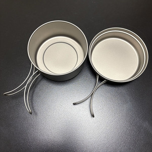 Boîte à lunch double face en titane pur pour l'extérieur, ensemble d'ustensiles de cuisine, casserole à sauce, cuiseur vapeur <span class=keywords><strong>pliable</strong></span> et léger pour l'extérieur - Product Image 3