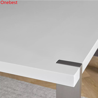 Table à manger carrée en Corian pour la maison, table moderne pour salon de thé à bulles, restaurant, pour 8 personnes