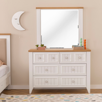 Ensemble de lit de style moderne ensemble complet de chambre à coucher 7 pièces commode armoire commode table de chevet lit Queen couleur blanche panneau de particules