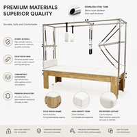 Lit de Pilates Cadillac pour entraînement physique MJD M201A – Appareil de studio premium, durable, réglable et portable en bois de chêne