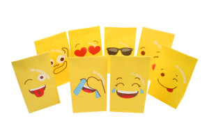 Sac en papier pour friandises aux biscuits avec autocollants, design visage souriant, fête d'anniversaire, cadeau, emballage de friandises, sacs en papier kraft - Product Image 3