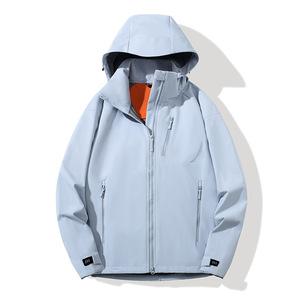 Chaqueta Cortavientos con Capucha, Resistente al Agua, Unisex, Manga Larga, con Estampado Personalizable para Ropa de Trabajo - Product Image 1