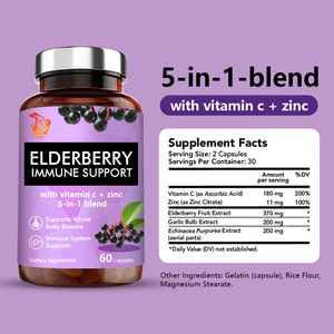 Cápsulas de Saúco para el Apoyo Inmunológico, Equilibrio Corporal y Protección Antioxidante con Suplemento de Zinc, Suministro de Fábrica - Product Image 2
