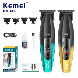 เครื่องตัดผม KEMEI รุ่น Km-1817 แบตเตอรี่ 1200mAh ความเร็ว 8000 รอบต่อนาที หน้าจอ LCD ใบมีดเหล็ก สำหรับผู้ชาย สองสี ทรงพลัง ไร้สาย ผลิตโดยผู้ผลิตเครื่องตัดผม - Product Image 1