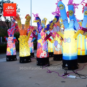 Ballerino gonfiabile pubblicitario dell'aria con il ballerino variopinto gonfiabile alto del cielo dell'aria del ventilatore 2m della luce principale <span class=keywords><strong>da</strong></span> vendere - Product Image 5