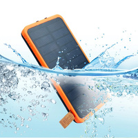 Batterie externe solaire 100% rechargeable par l'énergie solaire, étanche, 10000mAh, pliable, charge rapide, double USB, affichage LED, Micro USB pour téléphone