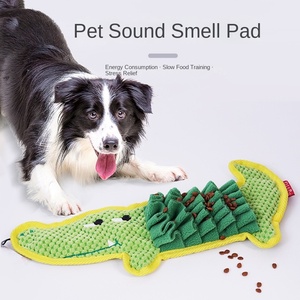 فريدة من نوعها نسيج دائم على شكل تمساح الحيوانات الأليفة حصيرة Snuffle التدريب على الصوت بطانية تغذية بطيئة الكلب لعبة Eduional - Product Image 2