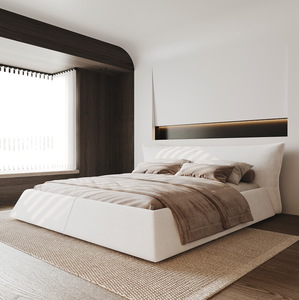 เตียงปรับระดับได้ขนาดควีนไซส์สุดหรู พร้อมหัวเตียงกำมะหยี่แบบติดกระดุม ดีไซน์ทันสมัย โครงไม้สักเป็นมิตรกับสิ่งแวดล้อม สำหรับห้องนอน - Product Image 3