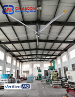Ventilateur de plafond industriel HVLS 16ft 24ft pour entrepôt, gymnase, mosquée, ventilation, moteur PMSM, faible bruit, fabriqué en Chine
