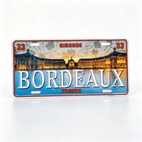 Plaque d'immatriculation de voiture en métal aluminium gravée, souvenir décoratif mural personnalisé pour touristes