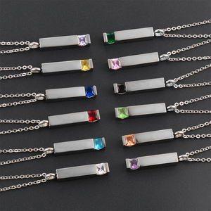 Kalung guci kristal silinder sederhana modis, perhiasan kalung abu untuk wanita pria kremasi - Product Image 6