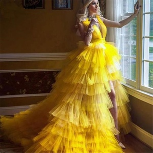 yellow puffy dress