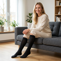 Chaussettes de compression professionnelles jusqu'au genou à soutien gradué pour la performance sportive, la récupération, les soins infirmiers, les voyages, la course à pied et les vols