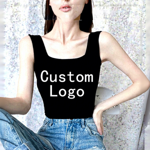 เสื้อกล้ามผู้หญิงแฟชั่นลำลองสำหรับฤดูร้อน แบบไม่มีแขน คอกลม ประดับเพชร พิมพ์ลายตัวอักษร ผ้าถัก ระบายอากาศได้ดี ขายส่ง - Product Image 2