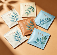 Sachet plat personnalisé en aluminium alimentaire avec barrière, petit échantillon, scellé sur 3 côtés, pour thé, avec logo