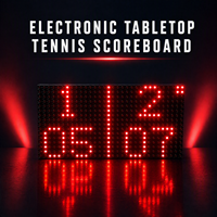 Tabellone Segnapunti LED per Tennis da Tavolo, per Interni ed Esterni, Display Punteggio per Due Giocatori con Indicatore del Servitore